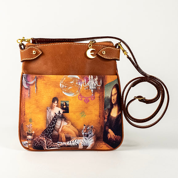 Spa Day Yellow - Mona, Giraffe, Lion - Isla Crossbody Bag