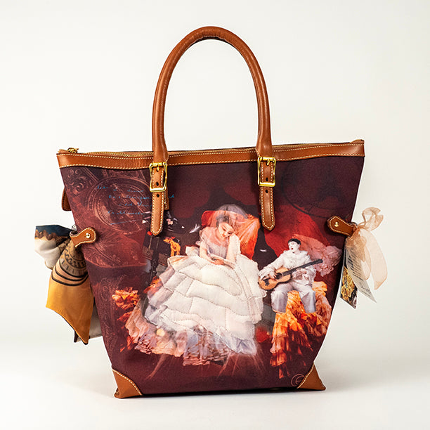 Queen with Roses - Petticoat Girl, Poirot - Lift Large Handbag