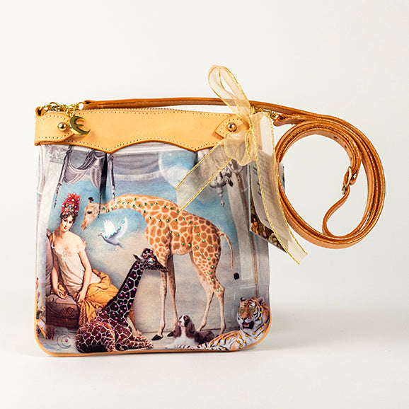 Giraffe, Dogs, Lion - Lady, Giraffe, Dogs, Lion - Isla Crossbody Bag